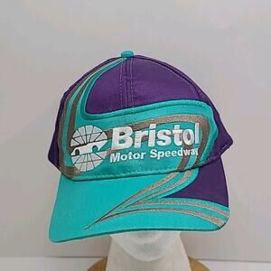NASCAR Bristol Motor Speedway Snapback Hat Baseball Cap Embroidered Teal Purple